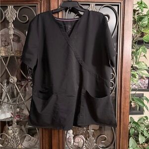 Healing Hands Purple Label Black Scrub Top